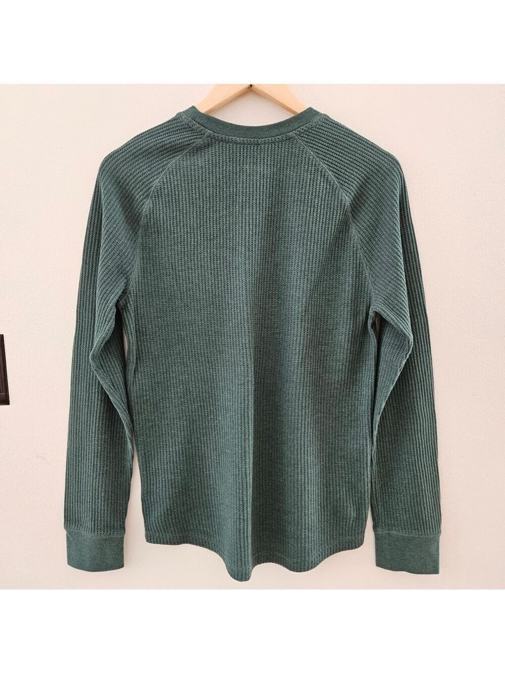 5/$25 George Green Waffle Knit Long Sleeve Shirt | Men’s Small - Picture 3 of 3
